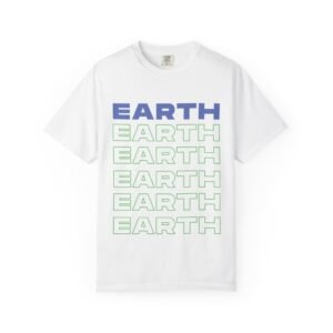 Eco-Friendly Earth T-Shirt with Cute Planet Design, Sustainable Fashion, Unisex Tee, Gift for Nature Lovers, Earth Day Apparel